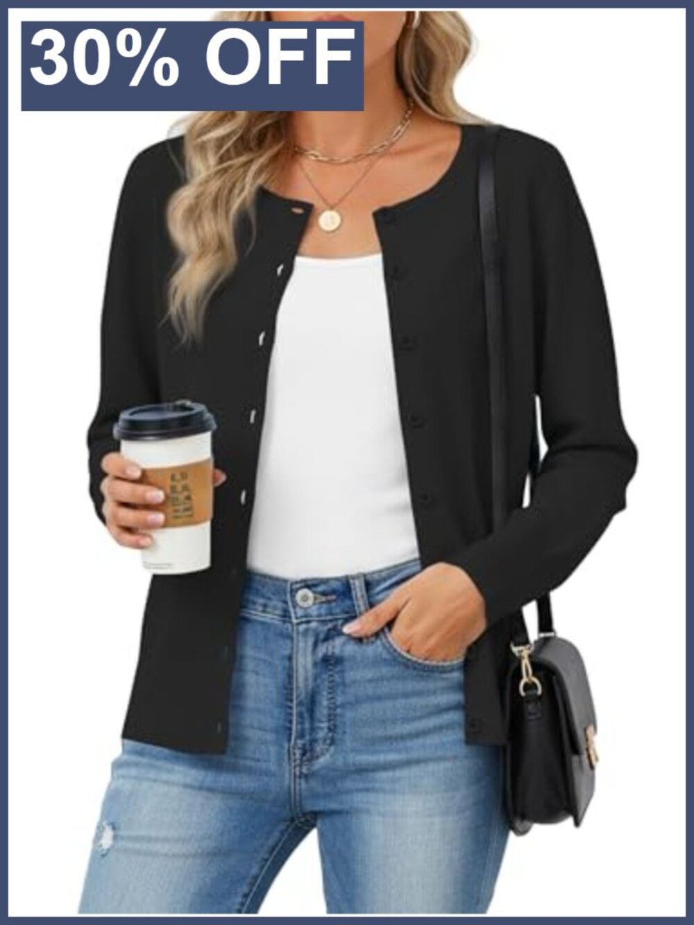 Lightweight Button Down Long Sleeve Cardigan Sweater for Women